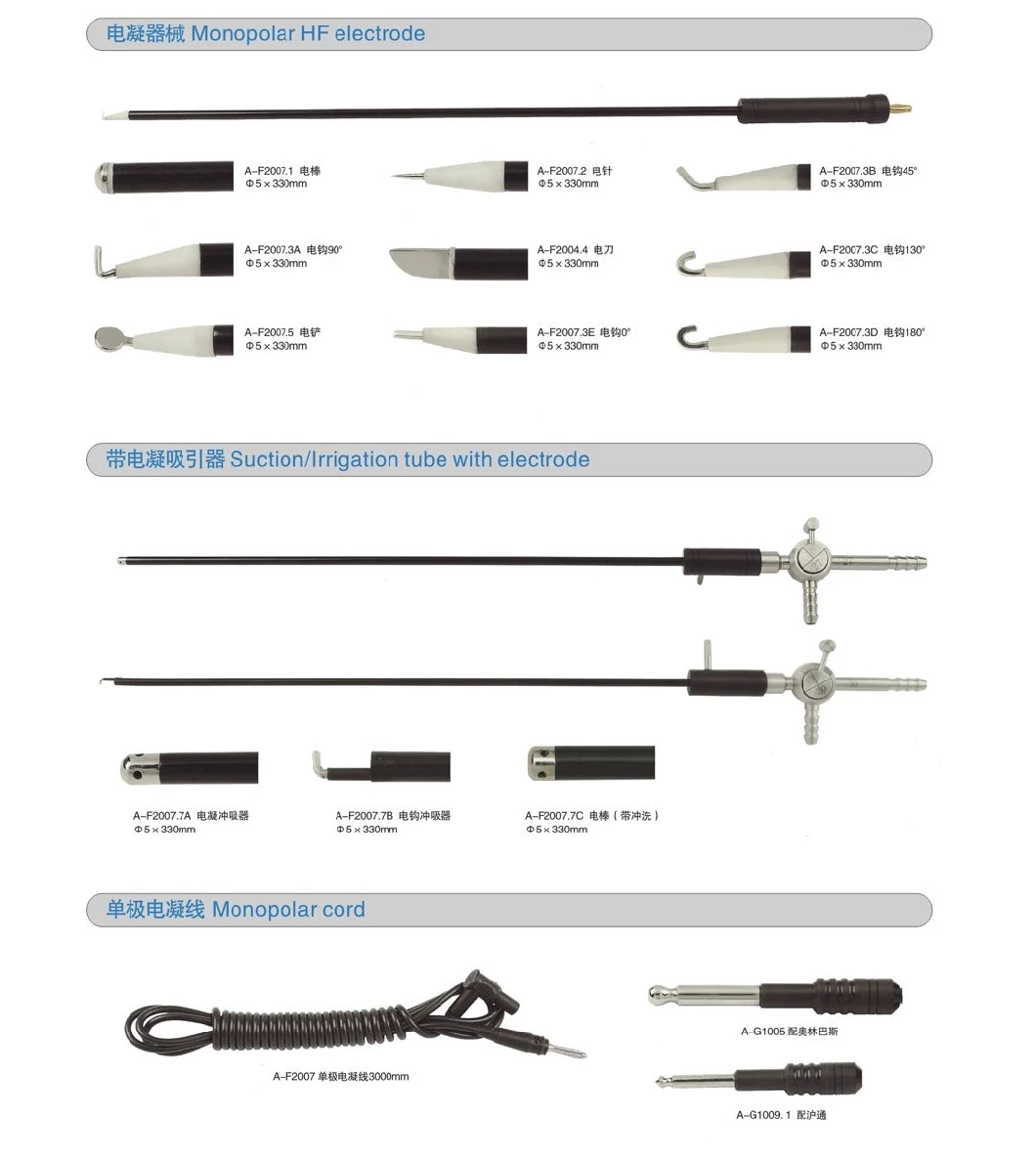 Laparoscopic Medical Equipments Surgical Instruments of Hf Monopolar Electrode Electric Coagulator Spatula Crook Spud