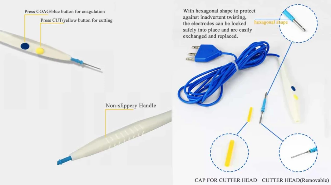 Hand Control, Foot Control Disposable Electrosurgical Pencil for Hospital Surgical