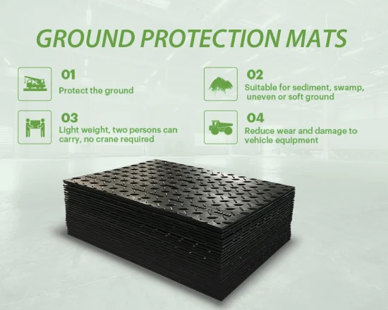 Custom Color HDPE Hard Wearing Ground Mat Road Protector Pad Plastic